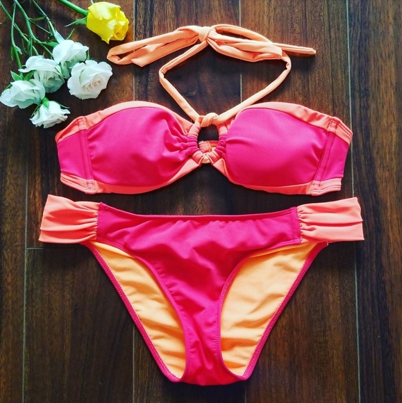 Hollister Other - RARE NEW Pink Orange Hollister Bikini Swimsuit